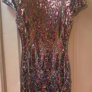 B Darlin Multicolor Sequin Mini Dress
